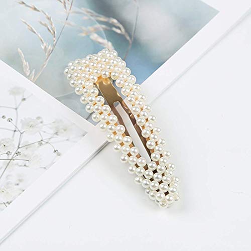 Amcami Pearl Hair Clips,Hair Barrettes Hair Pins,Wedding Bridal Artificial Pearl Hairpins Handmade Hair Accessories for Women Ladies Girls Thick Hair - Thumbnail 3