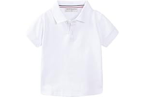 Mud Kingdom Boys Pique Polo Shirts for Toddler Short Sleeve Stripe Plain 1-9 Years