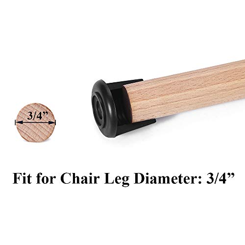 Furnigear Chair Leg Tips Caps NonSlip Rubber Leg Tips 3/4” Inner