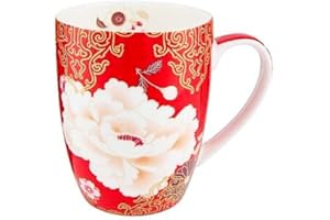 Maxwell & Williams Kimono Mug, Red, 400ml, Fine Bone China, Japanese Inspired Pattern, Dishwasher and Microwave Safe