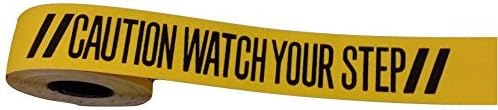 Caution Watch Your Step, Premium Grade 60 Grit Worded Anti-Slip, Indoor/Outdoor, Effectively communicates Hazards, Yellow/Black, 3 inch x 60 ft, SG8903PT