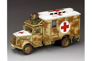 King & Country Toy Soldiers WW2 German Army WH004 Opel Blitz Camouflage Ambulance 1:30 Scale Mixed Media