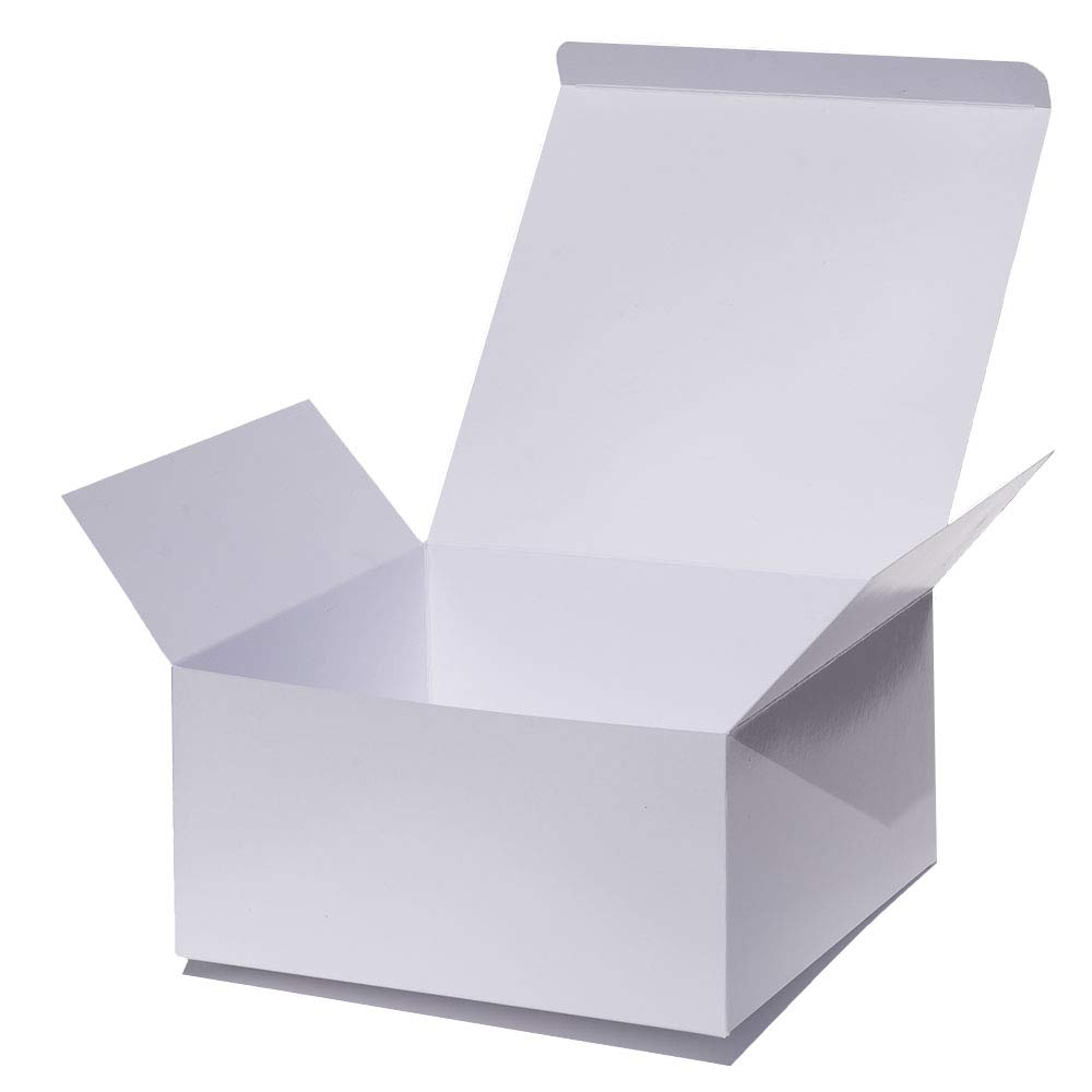 ANGELCRAFT White Gift Boxes (Glossy) 8x8x4 inch 10Pack
