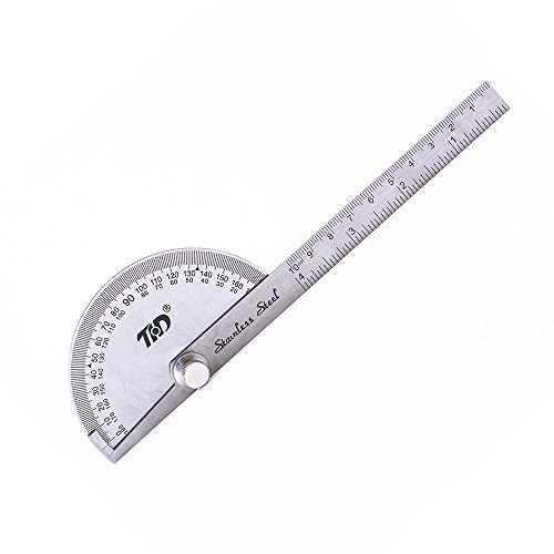 Stainless Steel 180 degree Protractor Angle Finder with 4 Inch Arm Measuring Ruler Tool