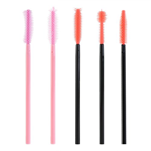 NUOLUX Mascara Brush,50pcs Disposable Silicone Mascara Wands Brush Set