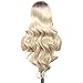 Wavy Blonde Wig Ombre Hair for Women Natural Long Wavy Wig Ombre Blonde Wig Platinum Blonde Wig Synthetic Replacement Wig Heat Resistant Cosplay Party Daily Hair Wig