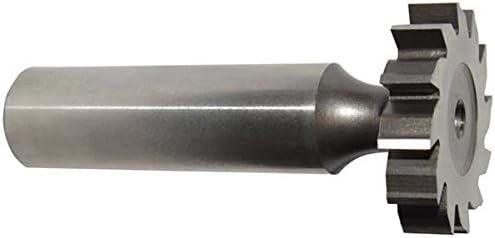 KEO 63045 High-Speed Steel Woodruff Keyseat Cutter, Uncoated (Bright) Finish, Round Shank, 1/2" Shank Diameter, 1/2" Cutter Diameter, 8 Stagger Teeth, 3/32" Face Width
