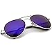 zeroUV - Premium Full Mirrored Aviator Sunglasses w/Flash Mirror Lens (3-Pack Silver | Blue)