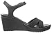 crocs Women's Leigh II Ankle Strap Wedge, Black/Black, 8 M US