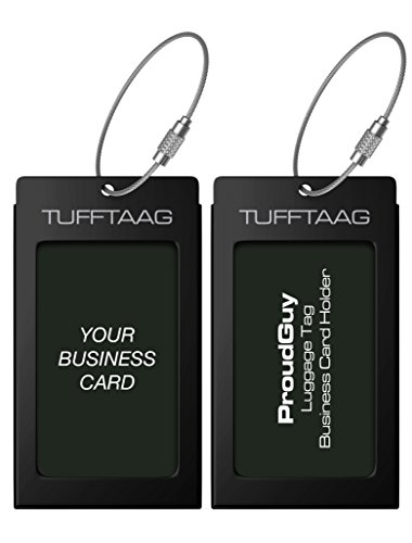 UPC 636823550035, Luggage Tags Business Card Holder TUFFTAAG PAIR Travel ID Bag Tag in 8 Color Options - Onyx