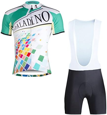 ILPALDINO Square Pattern Men's Crewneck Short Sleeve Cycling Clothing And Bib Shorts Set Size 3XL