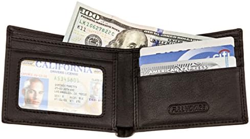 RFID Blocking Wallet - Bifold Leather Wallet Can Block RF Signals to Protect You From Identity Theft - With 6 Card Slots &amp; ID Window