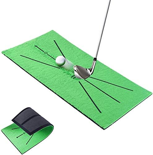 Golf Training Mat, Golf Swing Training Mat Mini Golf Practice Training Aid Rug for Swing Detection Batting for Home Office Outdoor