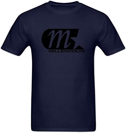 YHLN Diy Millencolin Men's 100% Cotton Short Sleeve T-Shirt L Blue