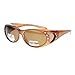 Womens Polarized Fit Over Glasses Sunglasses Oval Rhinestone Frame Brown