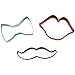 Wilton 3-Piece Cookie Cutters, Tie/Mustache/Lips