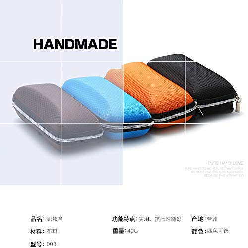 Sunglasses Eyeglasses Zipper Hard Case Protective Box Portable Square Eyes Glasses Bag (Orange, 16x7x6cm(LxWxH))