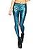 iHeartRaves Turquoise Mermaid Fish Scale Costume Leggings Tights (Large)