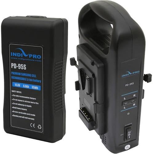 Indipro Tools 95W V-Mount Li-Ion Battery with Dual Charger Bundle