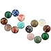 12pcs Cabochon Stone Beads 20x20mm Round Chakra Healing Crystal Semi Gemstones CAB Random Color Bulk for Necklace Jewelry Making(No Holes)