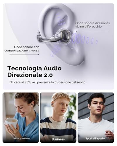 truefree B1 Open Ear Bluetooth Headphones Clip On Sport Wireless Bluetooth 5.4 Earphones Comfort, 3D Sound, Dynamic EQ App, Lightweight Stable, Only 5 g, Playtime 25 Hours (Black)