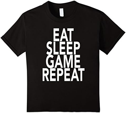 Kids Eat Sleep Game Repeat T-Shirt Gift For Gamer Gaming Lover 12 Black