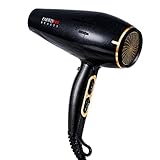 PARWIN PRO 1875W Super Negative Ion 2 Speed 3 Heat Settings Ionic Hair Dryer with DC Motor Piano Painting Blow Dryer, Black