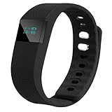 Lookatool Smart Wrist Band Sleep Sports Fitness Activity Tracker Pedometer Bracelet Watch, Black