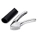 Garlic Press - Top Grade Stainless Steel for Effortless Pressing of Garlic Cloves, Ginger, Small Potato & More - Best Crushing and Mincing Kitchen Tool with Ergonomic Non-Slip Handle W/ BONUS Peeler
