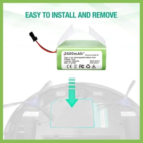 GIBAN Replacement Battery Pack, 14.4V 2600mAh Li-ion Battery Compatible with eufy RoboVac 11S, 11S MAX, 15T, 30, 30C MAX, 15C, 15C MAX, 12, 35C