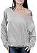 Awkwardstyles Women's Sexy Off the Shoulder Slouchy Oversized Sweatshirt M Gray