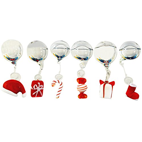 OMEM Christmas Aquarium Float Ball, Floating Snowman, Santa Claus, and Christmas Tree, Christmas Set, Aquarium Décor Ornaments (6 Pack)