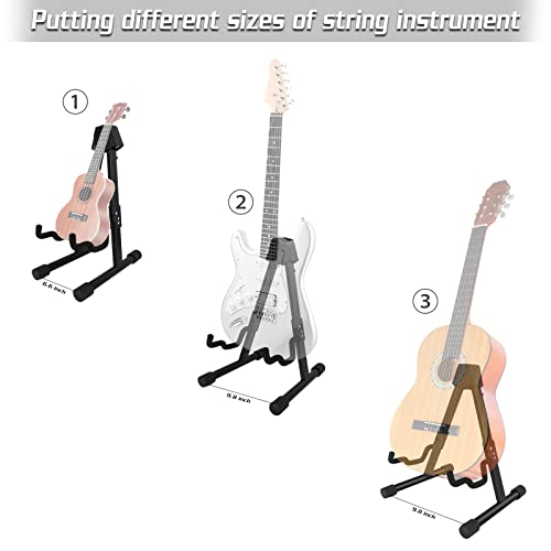 VANPHY Foldable Guitar Stand, Folding AFrame metal Acoustic Guitars Stand ,Adjustable Bass