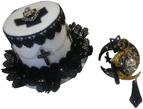 GLK Kawaii Cosutume Japanese Gothic Lolita Style Skeleton Hair Clip Mini Top Hat Cosplay Set