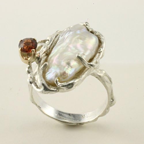 Biwa Pearl Sterling Silver Ring
