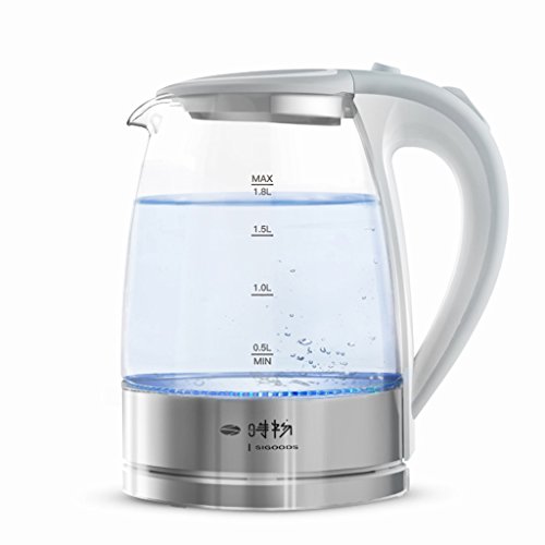 Click Here to See More Images Household Glass Electric Kettle 304 Stainless Steel Automatic Power Off Silver Gray 1800W 1.8L