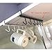 EigPluy Mug Holder Under Cabinet Adhesive Cup Hooks Drilling Free Coffee Cups Holder Kitchen Utensil Storage Shelf Ties Belts Scarf Hanging Rack