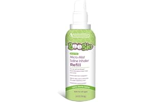 Boogie Micro-Mist Saline Inhaler Refill, Unscented, Baby Nose Congestion Relief, Nasal Spray for Kids, Pediatrician Recommended, Unscented, 2.8 oz (Pack of 1)
