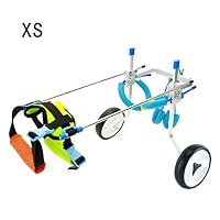 Homend Adjustable Dog Wheelchair (XS), Weight 8.8 to 22 lbs, Hip Height:7.9"-13.4", Hind Legs Rehabilitation, Free Belly Band Protect Spine, Free Leash (XS)