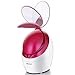 Facial Nano Steamer Hot Steam Ionic Face Spa Steaming Machine for Home Facials Personal Facial Sauna Device Vaporizing Moisturizer Humidifier for Skincare Beauty BPA Free Red Color