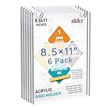 NIUBEE 6 Pack Acrylic Wall Sign Holder 8.5x11