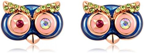 Rose Gold Cartoon Owl Earrings Alloy?Dye The Jewelry