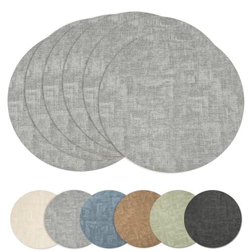 Maxpearl Faux Leather Round Placemats