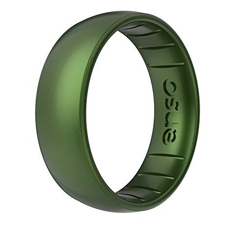 Enso Rings Classic Legend Silicone Ring - Made in The USA - an Ultra Comfortable, Breathable, and Safe Silicone Ring - Men's and Women's Silicone Wedding Ring (Loch Ness, 7)