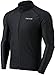 TSLA TM-MZS03-BLK_Large Men's UPF 50+ Zip Front Long Sleeve Top Rashguard Swimsuit MSZ03