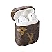 Portable & Protective Apple Airpods Cover Case with Hook Grips,Leather Cases Fit for AirPods,Wireless Headphone Fashion AirPods Accessories (Brown-1)thumb 1