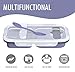Wamery Bento Box for Kids & Adults - 3 Portion Control Compartment Bpa Free Food-Grade Silicone Lunch Box with Leakproof Airtight Plastic Lid - Microwave Freezer, Dishwasher Safe