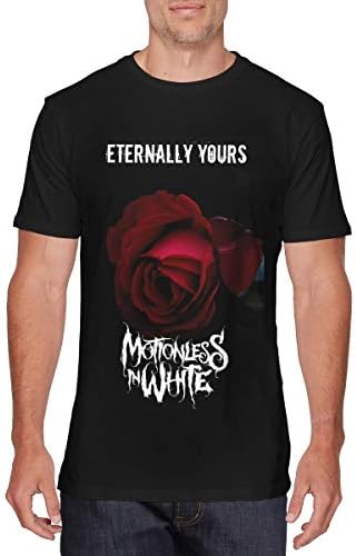 Guangou Mens Particular Motionless in White T Shirt Black