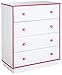 South Shore Logik 4-Drawers Chest, Pure White/Pink