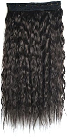WEATLY Color Gradient Hair Bun Extension Corn Hot Five Card Wig Piece Natural Realistic Seamless Curl Hair Extension 60cm (Color : Dark brown)